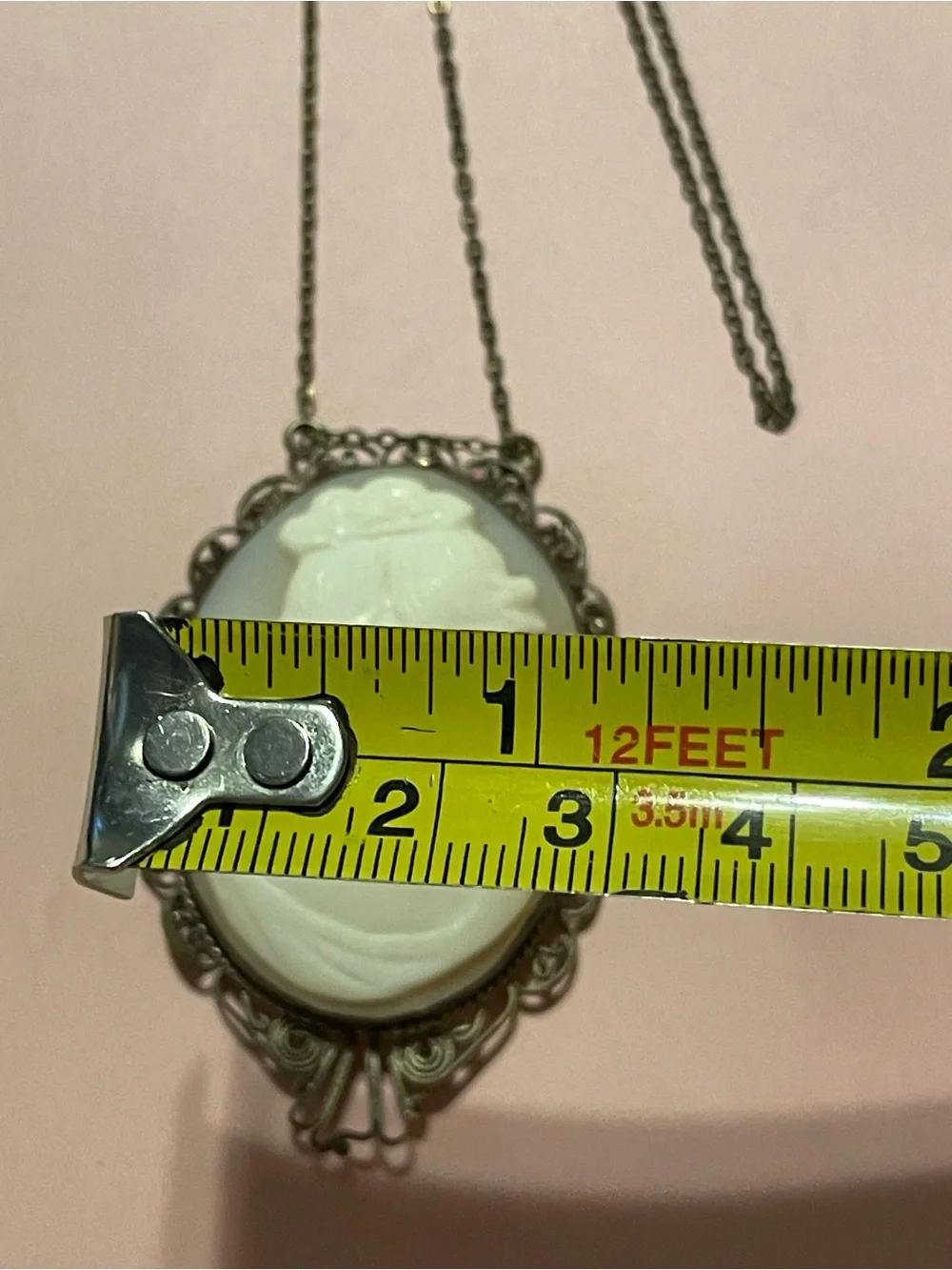 Antique Genuine Shell Cameo Necklace ~ Extra Large